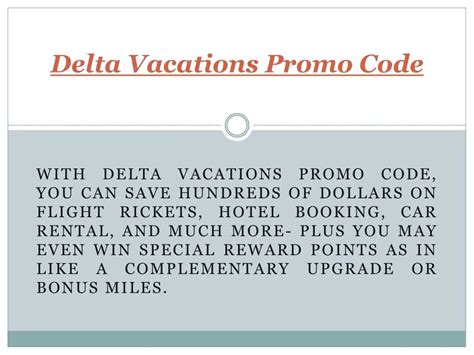 delta vacations promo code|Promotional Code Terms and Conditions